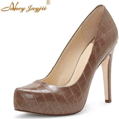 2019 Womens Shoes Womens Animal Print Snake Print Thick Pointed Toe Party Super High Heel Elegant Fashion Large Size Custom