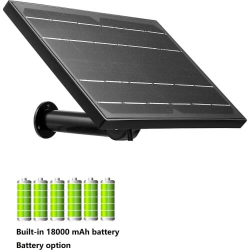 Outdoor Mini Solar Panels 8W Solar Powered Security Camera Wifi Hunting Cameras Built-in 6 Pcs 18650 Battery Waterproof DC/USB