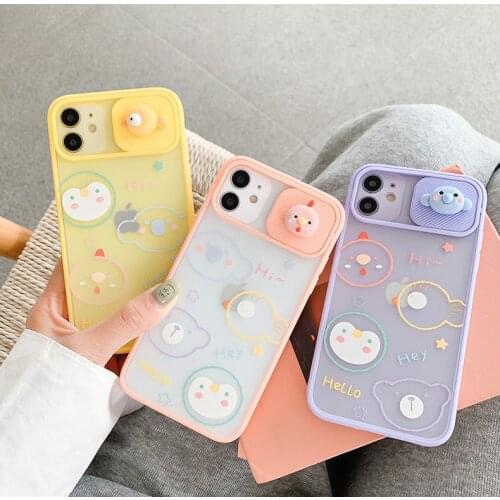 Feelme Lens Cartoon Animal Protective Lens Phone Case for Iphone11Pro Max X XS Max XR SOFT Silicone Cover for IPhone7 8Plus Case