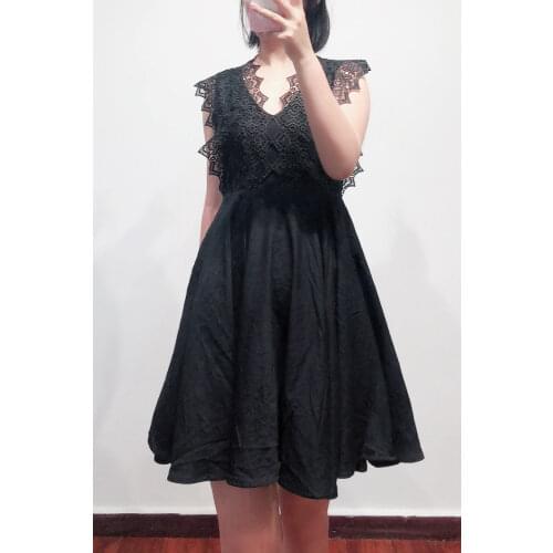 Patads French minority fresh Sen womens dress spring and summer lace sleeveless V-neck skirt r20691e