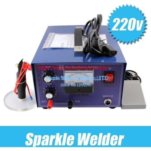 220V/50A Sparkle Welder Spot welding machine Jewelry necklace fine welding interface Adjustable pulse spot welding machine