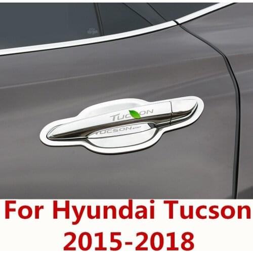 For Hyundai Tucson 2015-2018 Car shape outside door handle cover door bowl frame trim sticker accessories door bowl Accessories