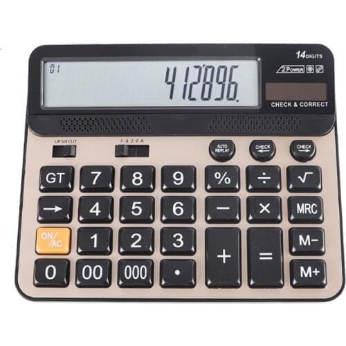 Financial Accounting Tools 14 Digits Electronic Calculator Large Screen Calculators Home Office School Calculators