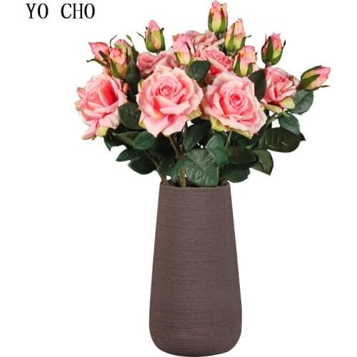 Real Touch Rose artifici flower Latex Coated real Silk Flower bouquet bridesmaid decor flower wedding home Artificial Flowers