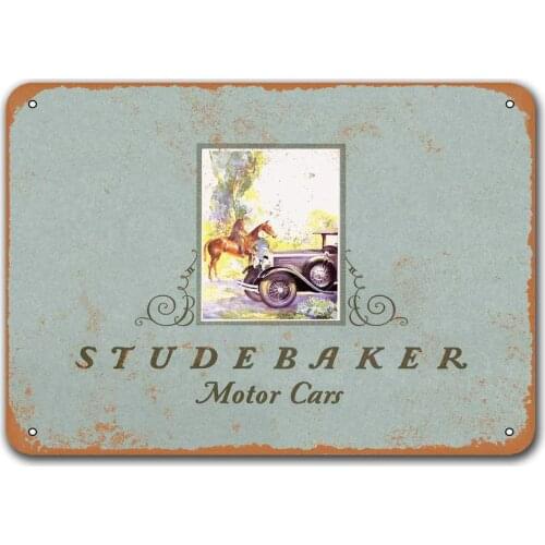 1928 Studebaker Motor Cars Old Car Tin Sign, Sisoso Vintage Metal Plaques Poster Man Cave Pub Retro Wall Decor
