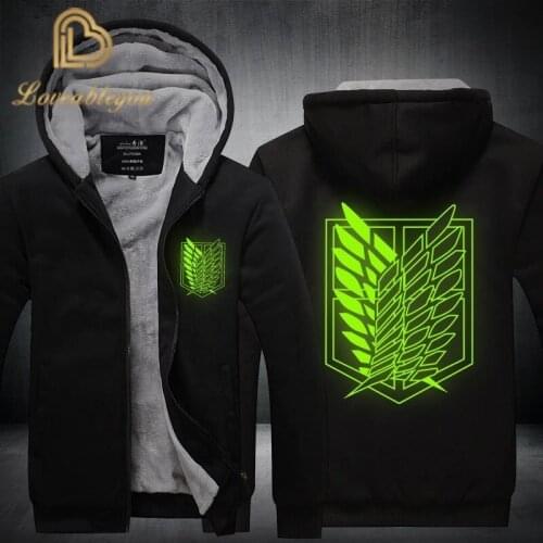 Anime Attack on Titan Cosplay Costume Hooded Thicken Hoodie Zipper Jacket Sweatshirts Men Women Fleece Outwear Coat TOP