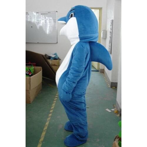 Blue Dolphin Mascot Costume Suits Halloween Cosplay Party Game Dress Outfits Clothing Advertising Carnival Xmas Easter Festival