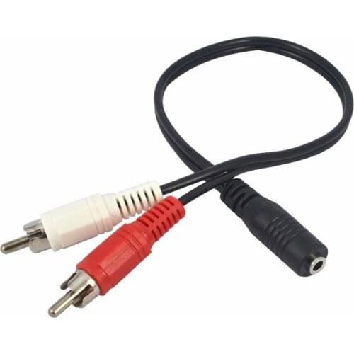 Hot RCA Cable 3.5mm Jack Stereo Audio Cable Female to 2RCA Male Socket to Headphone 3.5 AUX Y Adapter for DVD Amplifiers