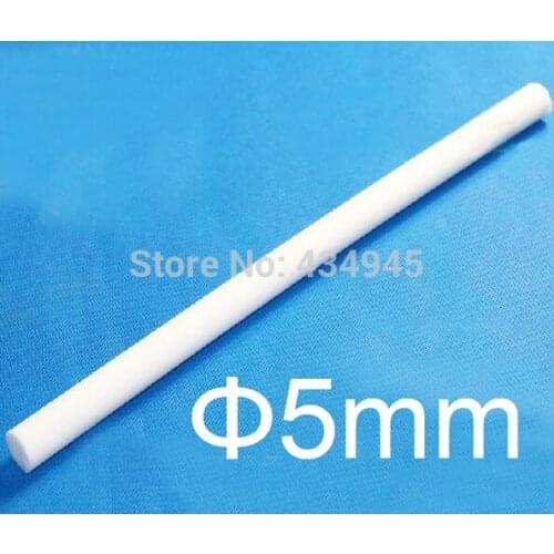 5mm diameter 50cm length Ptfe rods polytef stick polytef TFE bar,2pcs/lot