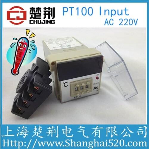 Pt100 Thermal resistance din rail type temperature controller , 0-999 centigrade digital temperature meter,E5C4 Thermostat