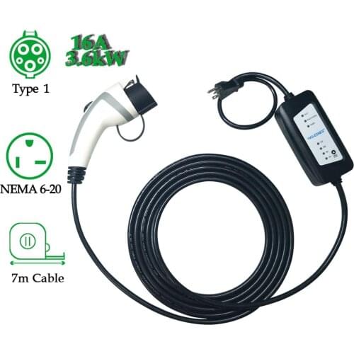YKS-ESNES j1772 evse Electric Car Charger Lever2 6A 8A 10A 12A 16A ev charger cablke NEMA 6-20 Plug EV fast charger