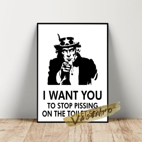 Toilet Rule Funny Bathroom Print Restroom Decor Canvas Painting Lavatory Poster Wc Wall Art Washroom Wall Stickers Home Decorate