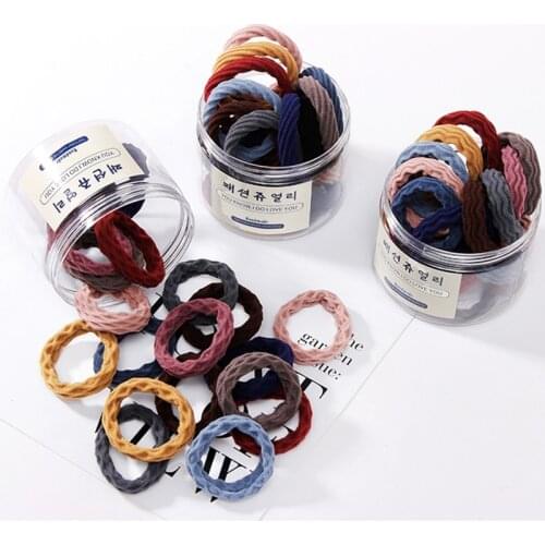 1Pack=10/20PCS New Women Solid Elastic Hair Bands Hair Accessories For Girls Ponytail Holder Rubber Bands Headbands Scrunchies