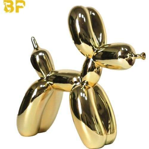 28CM Modern Art Luxurious Pattern Design Balloon Dog Sculpture Special Statue Modern Art Home Decoration Art Ornament
