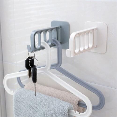 2PCS Hanger Organizer Space Saving Drying Scarf Clothes Storage Racks Wall-mounted Multifunctional Folding Magic Hangers