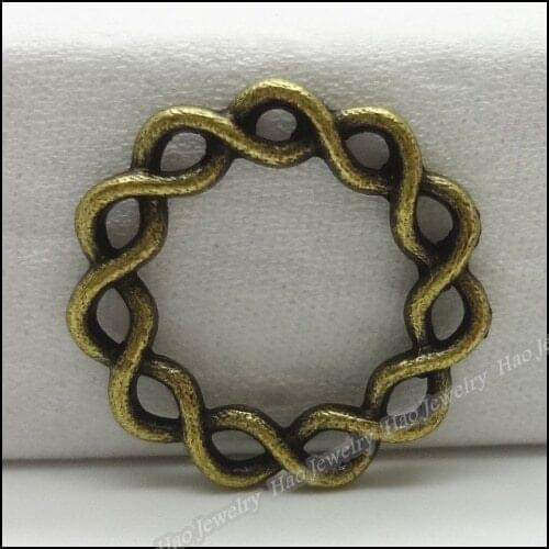 50pcs Vintage Charms Circle Pendant Antique bronze Fit Bracelets Necklace DIY Metal Jewelry Making