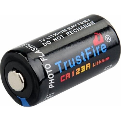 Trusfire CR123A Lithium Battery 3.0v 1300mAh Non Rechargeable Li-Ion Battery Cells White/Black Color for Flashlight Camera Toy