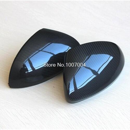 Angelguoguo 2PCS Car Rearview mirror refiting for VW Volkswagen Tiguan car Carbon Fiber rearview mirror Shell Case Replacement