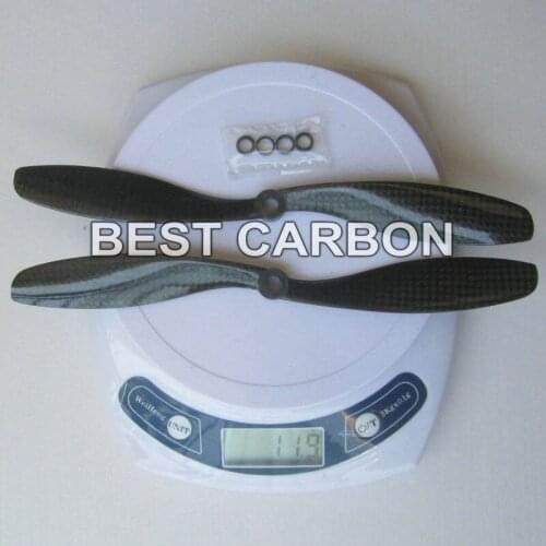 Free shipping 2Pairs High quality 8" long 3K Carbon fiber CW/CCW propeller for RC Multi-Copter Quadcopter,Hexrcopter,Octocopter