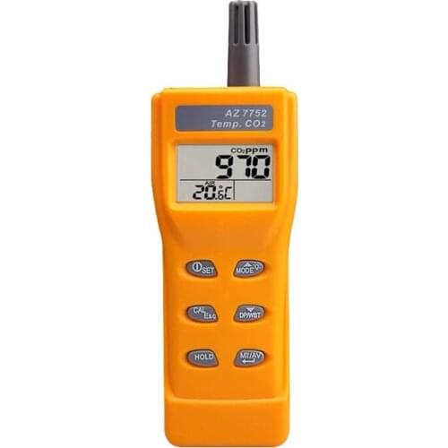 AZ7752 Carbon Dioxide Gas Monitor NDIR CO2 Sensor Alarm Detector with Temperature Measurement