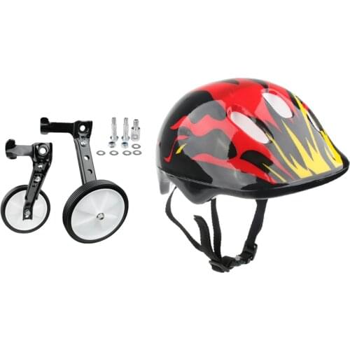 16"~24" Kids Training Wheel Bike Learning Stabiliser Child Helmet Headgear