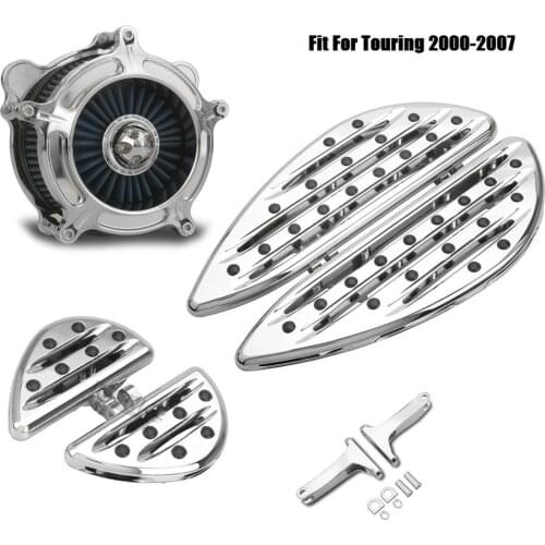 Chrome Deep edge cut Floorboard Foot boards Air Cleaner filter For harley Softail Fatboy heritage 2000-2015 touring 00-07