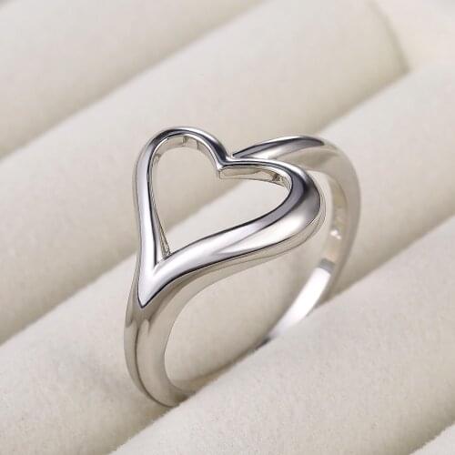 Huitan Fashion Heart Women Rings 3 Colors Available Wedding Proposal Ring for Girlfriend Dance Party Present Female Ring Jewelry