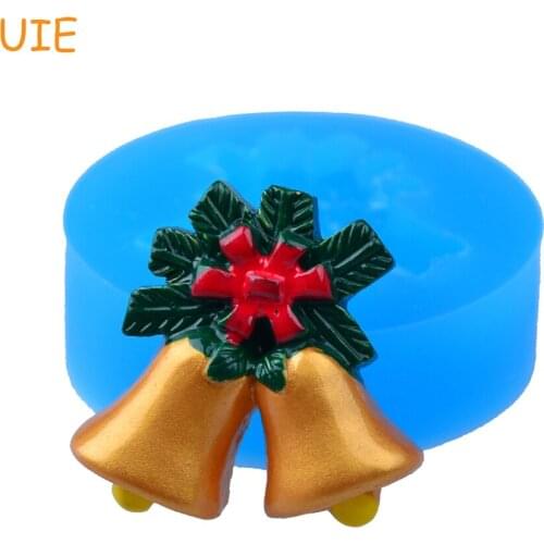 JYL281U 27mm Christmas Bells Silicone Mold - for Fondant, Cupcake Topper, Gum Paste, Candle, Resin Polymer Clay, Chocolate Mold