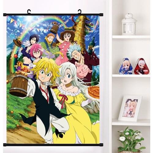 Anime The Seven Deadly Sins sin Nanatsu no Taizai Meliodas Wall Scroll Mural Poster Wall Hanging Poster Home Decor Collection
