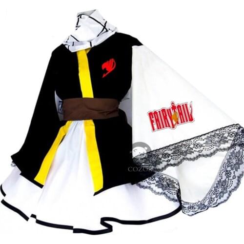 Anime FAIRY TAIL Cosplay Lolita Kimono Dress Full Sets Custom Made Halloween Costume