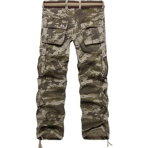 Hot 2020 Autumn Winter Outdoor Sport Straight Camouflage Camo Hiking Camping Multi-Pocket cargo hombre tactical combat pants