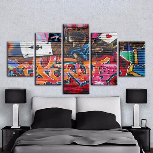 Modular Canvas Graffiti Painting Home Decor Playing Cards Modern Printed Character Poster For Living Room Wall Art Framework