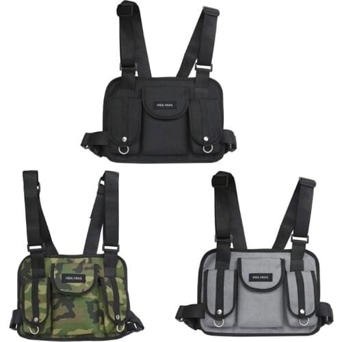 1Pc Men Tactical Chest Rig Waist Bag Hip Hop Street Wear Shoulder Bag School Backpack