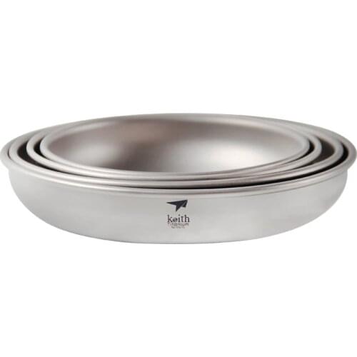 4 Pcs 4-5.5 Inch Pure Titanium Plates Set Titanium Plates Solid Color Plates Steak Breakfast Cake Fruits Dish Ti5373