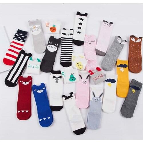 Socks cotton baby Girl socks newborn candy male girl children socks socks cute original three-dimensional puppet bear baby bunny