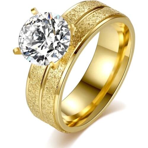 2018 new arrival rhinestone rings Classic Four Prong alloy Wedding Rings Engagement Rings For Women party gifts