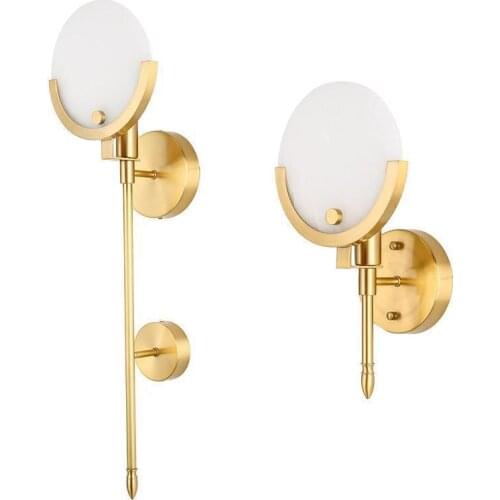 New modern wall lamps Nordic crystal glass wall sconce lamp corridor gold luxury decoration E14 LED bulb wall mounted Light EMS