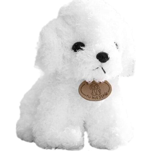 Wholesale simulation teddy dog plush toy doll puppy dog doll cute poodle to send children grab gift TeddyDog-White 25cm