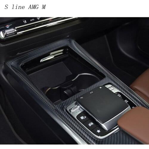Carbon fiber Gear Shift Control Panel Decor Cover For Mercedes Benz B Class W247 GLB X247 Car Styling Sticker Auto Interior Trim