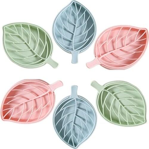 Plastic Leaf Shaped Soap Dish Soap Storage Dish Tray Holder Container for Bathroom Bathroom Kitchen Countertop or Sink Storage