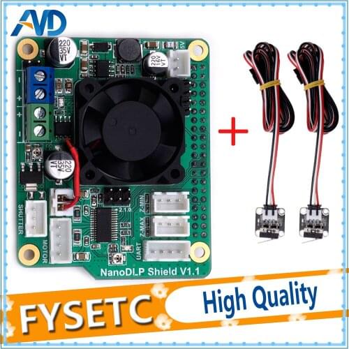 NanoDLP Shield V1.1 Expansion Board With DRV8825 Controlled MOS For Raspberry Pi 3B With 2pcs CR-10 Endstops Limit Switch