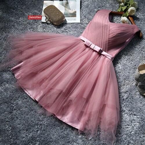 JaneyGao Short Prom Dresses For Formal Party Women Elegant Short Tulle Gown 2019 New Arrival Lace Up Ball Gown Cheap Price