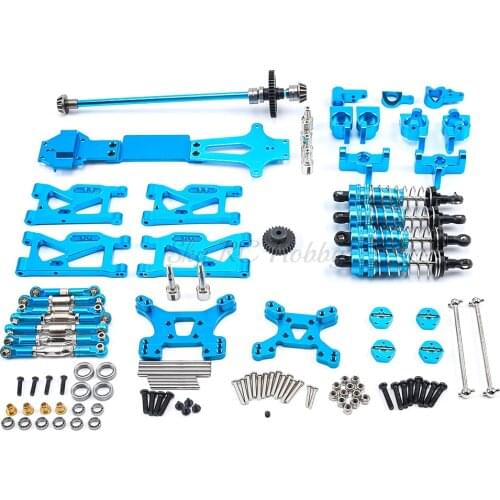 Full Set RC Car Metal Steering Hub Shock Absorber Pull Rod For WLtoys 1:14 144001 Upgrade Metal Kit Spare Part Gears Accessories