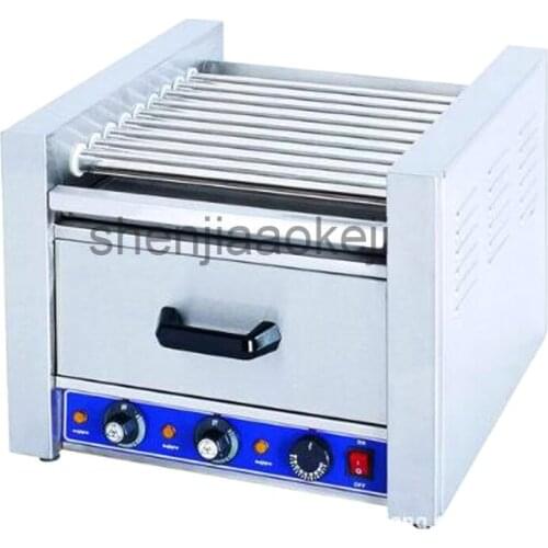 Commercial Hotdog roaster machine 9-stick sausage shaft hotdog ham sausage machine insulation cabinet 220V 1200W 1pc