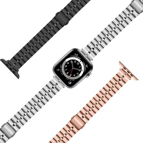Slim Watch Bands for Apple Watch SE 6 Band 40mm 44mm Stainless Steel Bracelet Wristband for iWatch 5/4/3/2/1 Strap 38mm 42mm