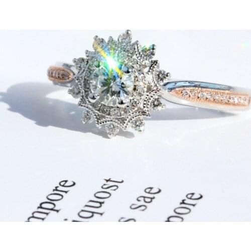 Retro Laces Sunflower Zircon Ring Silver Color Opening Adjustable Ring Simple Eternal Romantic Womens Engagement Ring Jewelry