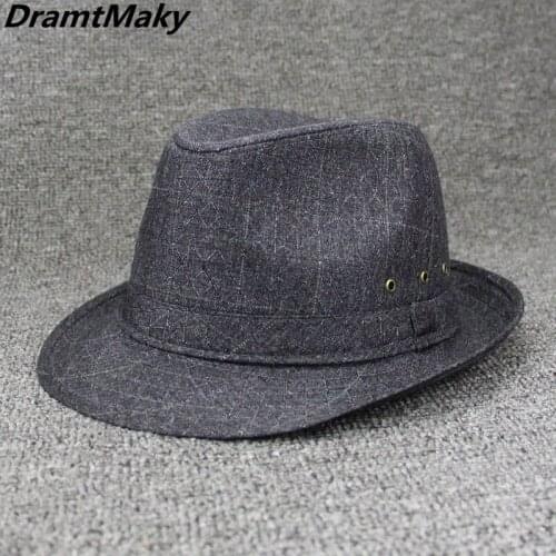 Males Retro Fedoras Bowler Hats Top Jazz Hat For Men Women Vintage Hat Autumn spring Cap Cotton Imitation Woolen Round Caps