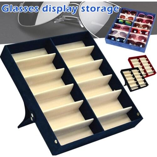 Thick Foldable Glasses Display Case 12 Pairs Sunglasses Glasses Storage Box Organizador Rangement Cajas De Almacenamiento