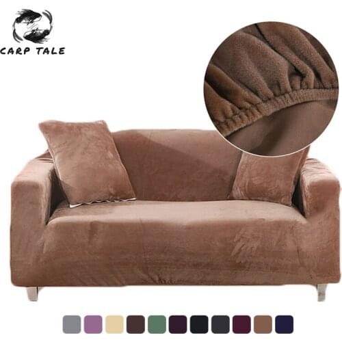 Universal Elastic Sofa Covers For Living Room Modern Couch Cushion Slipcovers Solid Colors plush Covers For Sofas And Armchairs