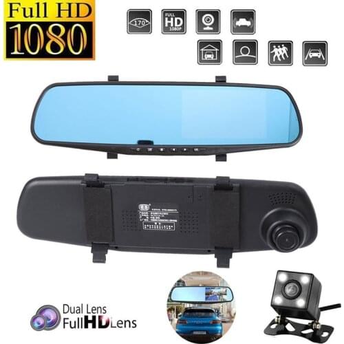 4.3''1080P Dual Lens Car Auto DVR Mirror Dash Cam Recorder HD View Camera Set AU Car video recorder Rear view camera